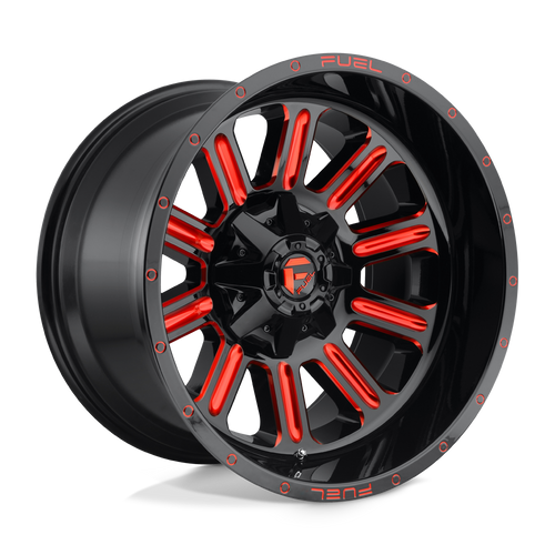 Fuel 1PC D621 HARDLINE 8X170 20X10 -18 GLOSS BLACK RED TINTED CLEAR