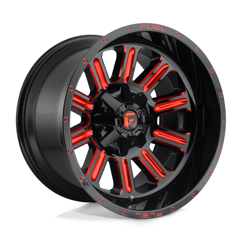 Fuel 1PC D621 HARDLINE 5X139.7/5X150 20X9 +1 GLOSS BLACK RED TINTED CLEAR