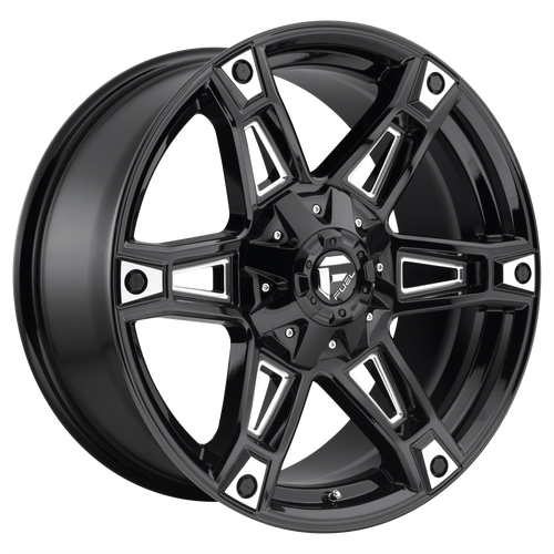 Fuel 1PC D622 DAKAR 6X135/6X139.7 20X9 +20 GLOSS BLACK MILLED