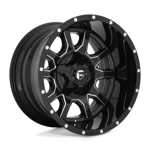 Fuel 1PC D627 VANDAL 8X165.1 20X12 -43 GLOSS BLACK MILLED