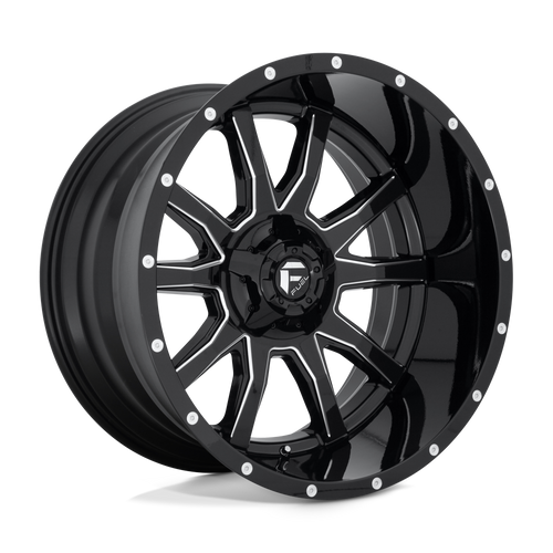 Fuel 1PC D627 VANDAL 5X114.3/5X127 22X12 -43 GLOSS BLACK MILLED