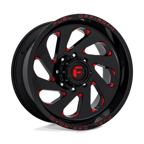 Fuel 1PC D638 VORTEX 6X139.7 20X12 -45 GLOSS BLACK RED TINTED CLEAR