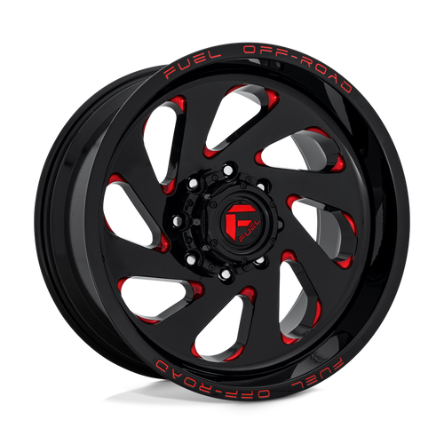 Fuel 1PC D638 VORTEX 6X139.7 20X12 -44 GLOSS BLACK RED TINTED CLEAR