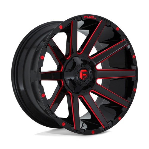 Fuel 1PC D643 CONTRA 6X135/6X139.7 20X10 -18 GLOSS BLACK RED TINTED CLEAR