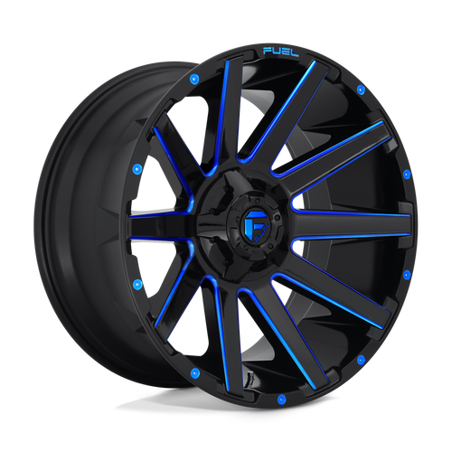 Fuel 1PC D644 CONTRA 6X135/6X139.7 18X9 -12 GLOSS BLACK BLUE TINTED CLEAR