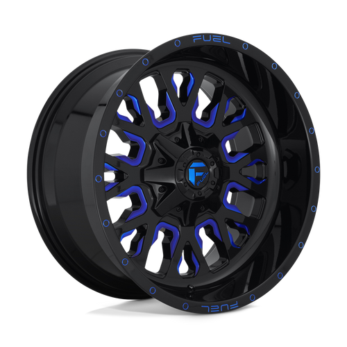 Fuel 1PC D645 STROKE 8X170 20X10 -18 GLOSS BLACK BLUE TINTED CLEAR