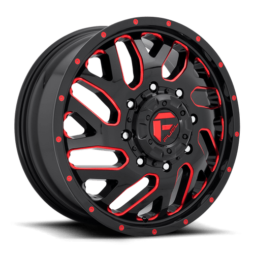 Fuel 1PC D656 TRITON 8X200 20X8.25 +105 GLOSS BLACK RED TINTED CLEAR