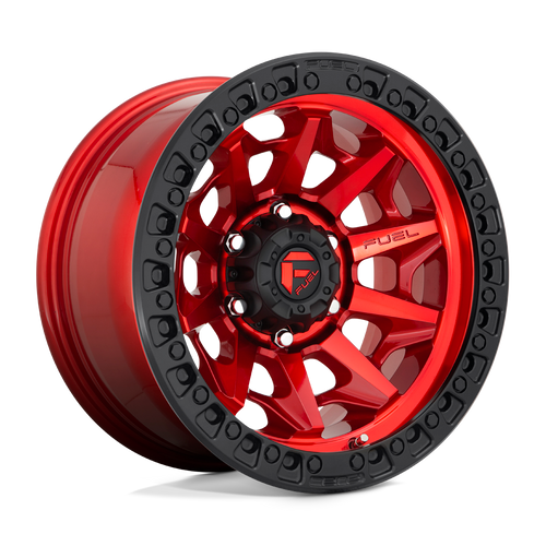 Fuel 1PC D695 COVERT 6X135 17X9 -12 CANDY RED BLACK BEAD RING