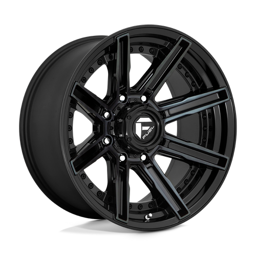 Fuel 1PC D708 ROGUE 8X165.1 20X10 -18 GLOSS MACHINED DOUBLE DARK TINT