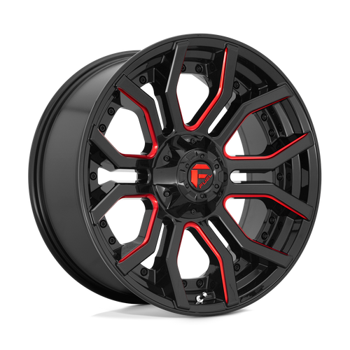 Fuel 1PC D712 RAGE 8X170 22X10 -18 GLOSS BLACK RED TINTED CLEAR