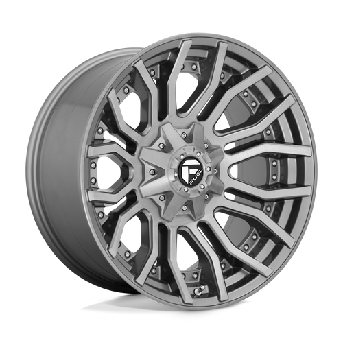 Fuel 1PC D713 RAGE PLATINUM 8X165.1 20X10 -18 BRUSHED GUN METAL TINTED CLEAR