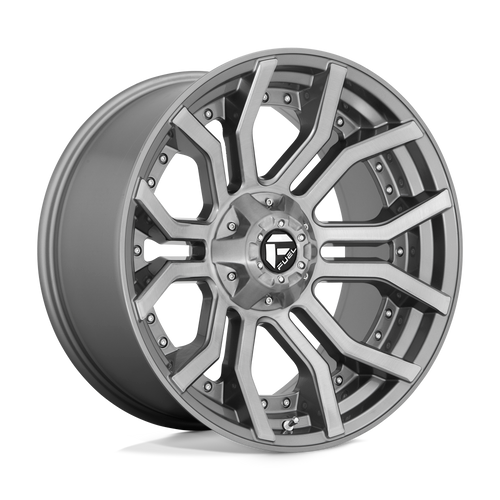 Fuel 1PC D713 RAGE PLATINUM 6X135/6X139.7 22X10 -18 BRUSHED GUN METAL TINTED CLEAR