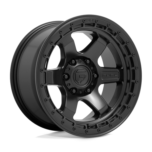 Fuel 1PC D750 BLOCK 5X127 18X9 -12 MATTE BLACK WITH BLACK RING