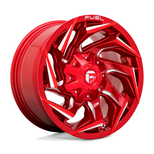 Fuel 1PC D754 REACTION 8X165.1 22X10 -18 CANDY RED MILLED