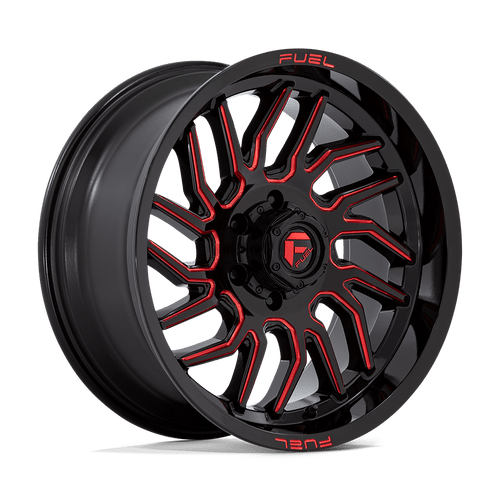 Fuel 1PC D808 HURRICANE 6X139.7 20X9 +1 GLOSS BLACK MILLED RED TINT