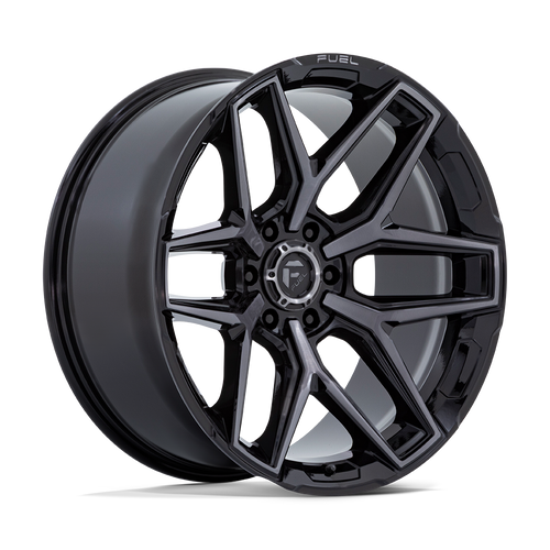 Fuel 1PC FLUX 6X135 20X10 -18 GLOSS BLACK BRUSHED FACE WITH GRAY TINT