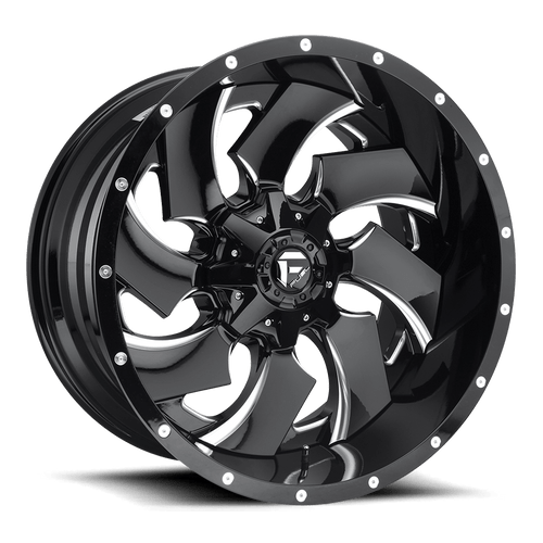 Fuel 2PC D239 CLEAVER 8X180 22X10 -13 GLOSS BLACK MILLED