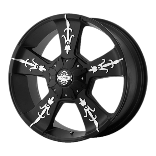 KMC KM668 VANDAL 8X165.1 22X9 +18 MATTE BLACK WITH MACHINED FACE