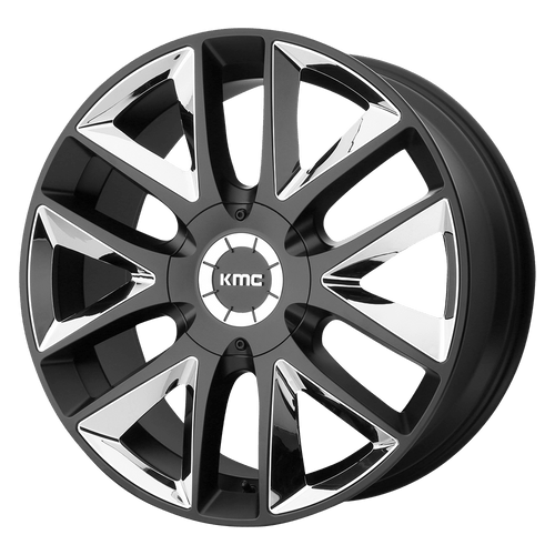 KMC KM710 TAKEDOWN BLANK 22X9.5 +30 SATIN BLACK CHROME INSERTS