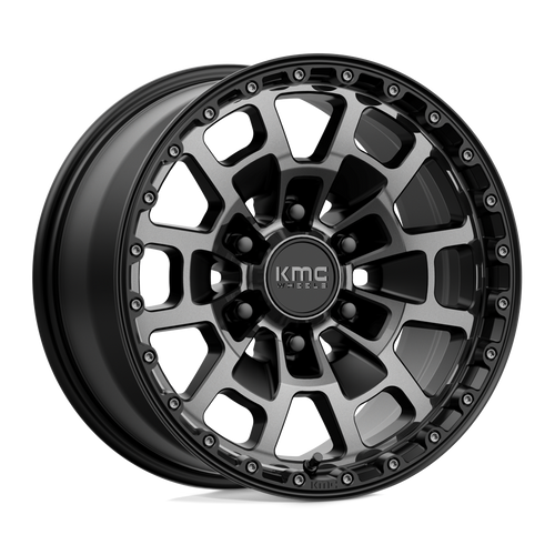 KMC KM718 SUMMIT 6X135 17X8.5 +18 SATIN BLACK WITH GRAY TINT