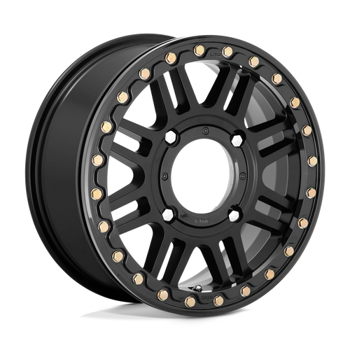 KMC Powersports KS250 CAGE BEADLOCK 4X137 15X10 +0 SATIN BLACK WITH GLOSS BLACK RING