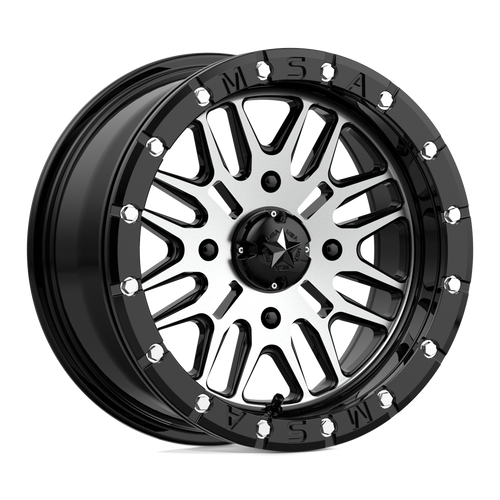 MSA Offroad Wheels M37 BRUTE BEADLOCK 4X156 15X7 +10 GLOSS BLACK MACHINED