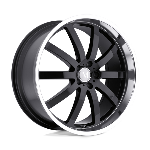 Mandrus WILHELM 5X112 17X8 +25 GLOSS BLACK W/ MIRROR CUT LIP