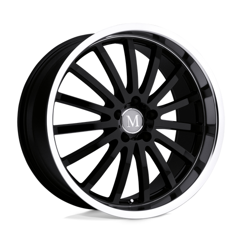 Mandrus MILLENIUM 5X112 18X9.5 +25 GLOSS BLACK W/ MIRROR CUT LIP