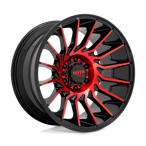 Moto Metal MO807 6X135 20X10 -18 GLOSS BLACK MACHINED WITH RED TINT