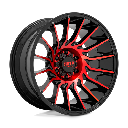 Moto Metal MO807 6X135 22X10 -18 GLOSS BLACK MACHINED WITH RED TINT