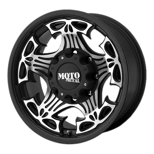 Moto Metal MO909 SKULL 8X170 20X9 +18 GLOSS BLACK WITH MACHINED FACE