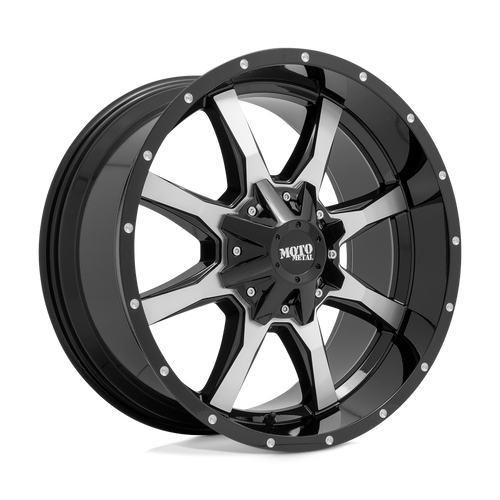 Moto Metal MO970 8X165.1 20X10 -18 GLOSS BLACK MACHINED FACE