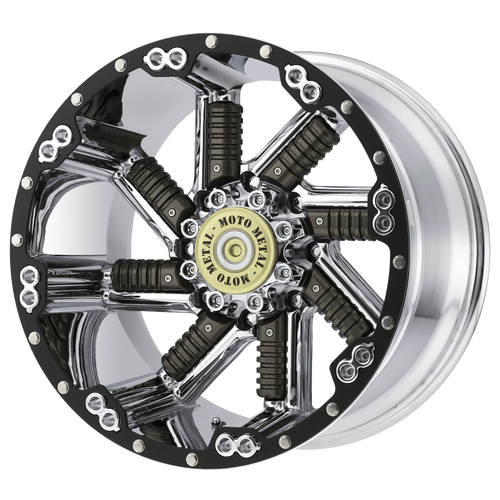 Moto Metal MO979 BUCKSHOT 8X170 20X10 -24 CHROME WITH GUN METAL INSERTS