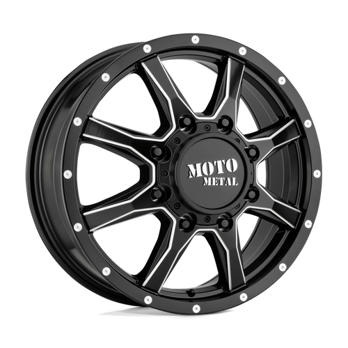 Moto Metal MO995 8X200 20X8.25 +127 SATIN BLACK MILLED - FRONT