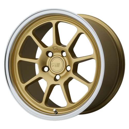 Motegi MR135 5X112 18X8.5 +45 GOLD CENTER MACHINED LIP