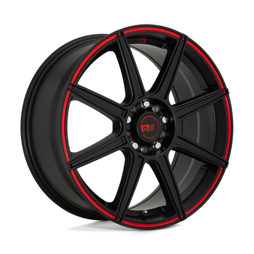 Motegi MR142 CS8 5X112/5X114.3 17X7 +40 SATIN BLACK WITH RED STRIPE