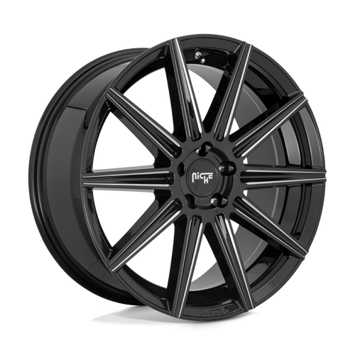 Niche 1PC M243 TIFOSI 5X115 20X10.5 +20 GLOSS BLACK MILLED