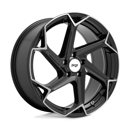 Niche 1PC M255 FLASH 5X112 20X9 +27 GLOSS BLACK BRUSHED