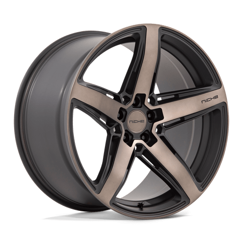 Niche 1PC M271 TERAMO 5X114.3 20X10.5 +20 MATTE BLACK WITH DOUBLE DARK TINT FACE