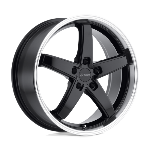 Petrol P1B 5X112 17X8 +40 GLOSS BLACK W/ MACHINED CUT LIP