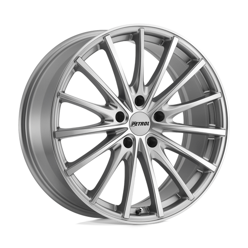 Petrol P3A 5X100 17X8 +35 SILVER W/ MACHINED CUT FACE