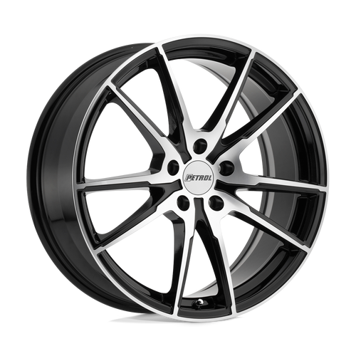 Petrol P0A 5X100 18X8 +35 GLOSS BLACK W/ MACHINED CUT FACE