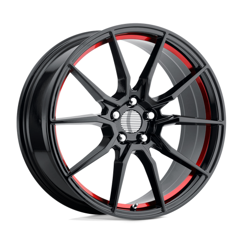 Performance Replicas PR193 5X114.3 17X9 +24 GLOSS BLACK RED MACHINED