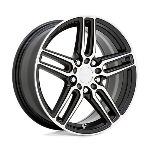 Ruff NITRO 5X100/5X114.3 18X8 +38 GLOSS BLACK W/ MACHINED FACE