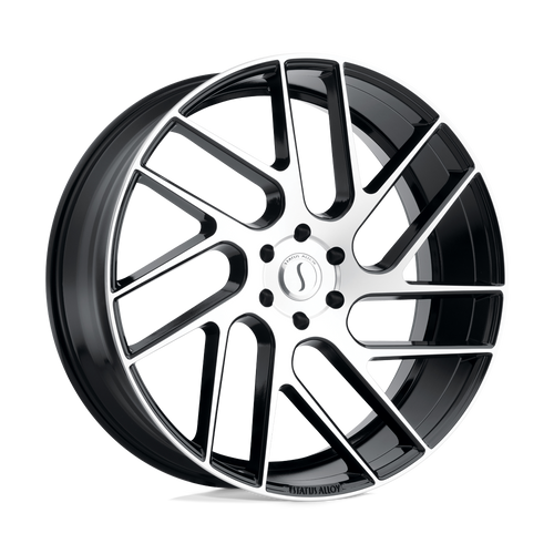 Status JUGGERNAUT 5X114.3 22X9.5 +30 GLOSS BLACK W/ MACHINED FACE