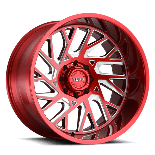 Tuff T4B 8X180 26X14 -72 CANDY RED W/ MILLED SPOKE