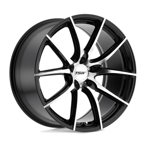 TSW SPRINT 5X100 17X8 +35 GLOSS BLACK W/ MIRROR CUT FACE