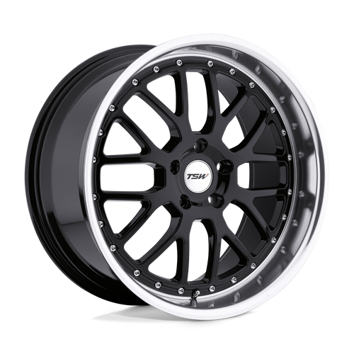 TSW VALENCIA 5X114.3 18X8 +20 GLOSS BLACK W/ MIRROR CUT LIP