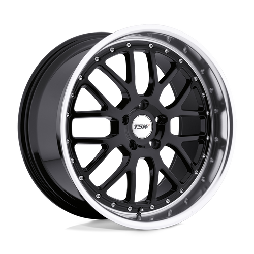 TSW VALENCIA 5X114.3 18X8 +40 GLOSS BLACK W/ MIRROR CUT LIP