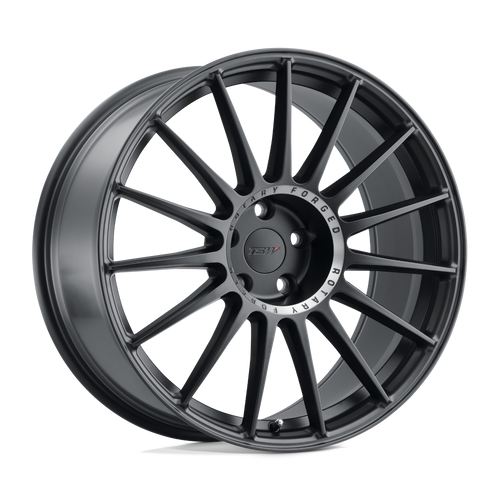 TSW PADDOCK 5X120 18X9.5 +39 SEMI GLOSS BLACK W/ MACHINED TINTED RING